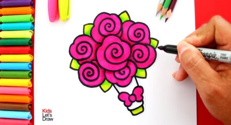 Aprende a dibujar un RAMO DE ROSAS (Bouquet de Rosas)