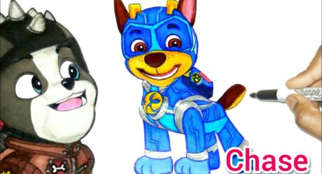 El rescate de Mighty Pups de PAW PATROL en la celebración de Jubliee | Cómo dibujar a Chase de Mighty Pups