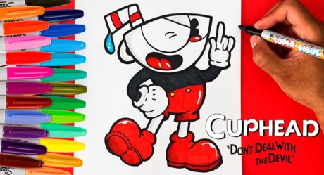 HOW TO DRAW CUPHEAD THE RED CUP