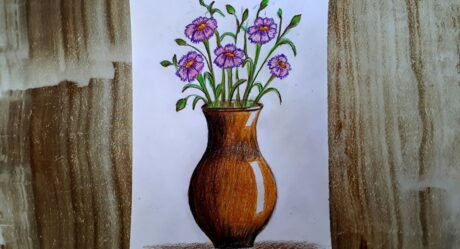 HOW TO DRAW FLOWERS IN THE VASE / FLOWER DRAWING / VASE DRAWING / VAZODA ÇİÇEK ÇİZİMİ / ÇİÇEK RESMİ