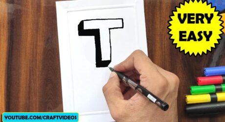 HOW TO WRITE 3D LETTER T | 3D LETTER DRAWING