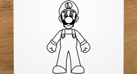 How to draw LUIGI (Super Mario) step by step, easy AND fast