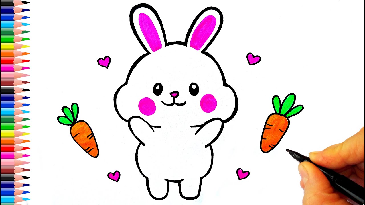 Sevimli Tavşan Çizimi - Kolay Tavşan Çizimi - How To Draw Cute Bunny ...