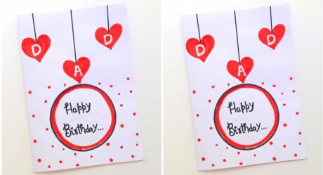 White Paper Happy Birthday Card For DAD • Hiw To Make Birthday Card For Father • Birthday Card