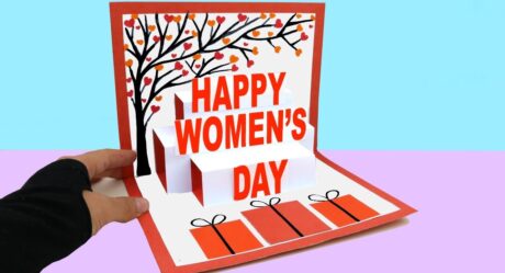 How to make Women's Day Popup Card / Handmade easy card Tutorial