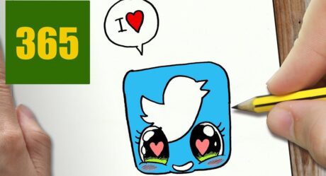 COMMENT DESSINER TWITTER AMOUR KAWAII ÉTAPE PAR ÉTAPE – Dessins kawaii facile