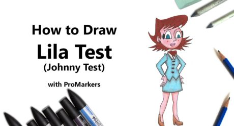 Comment dessiner et colorier le test Lila de Johnny Test avec ProMarkers [Speed Drawing]