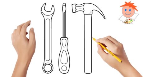 Comment dessiner un ensemble d’outils de bricoleur | Dessins faciles
