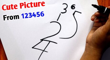 Comment faire un dessin d’oiseau mignon à partir de 1 2 3 4 5 6 numéros | Comment dessiner un oiseau facilement étape par étape
