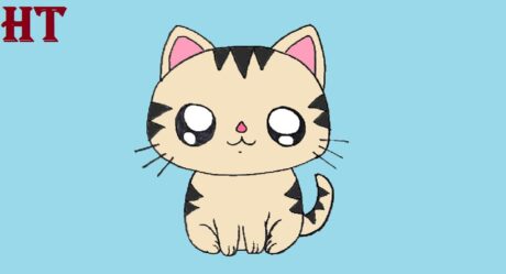 Dessin de chat simple facile pour les débutants || Comment dessiner un chat de bande dessinée