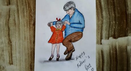 HAPPY FATHER'S DAY DRAWING / FATHER AND DAUGHTER DRAWING / BABALAR GÜNÜ RESMİ / BABA VE KIZ ÇİZİMİ