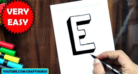 HOW TO DRAW 3D LETTER E | 3D LETTER DRAWING