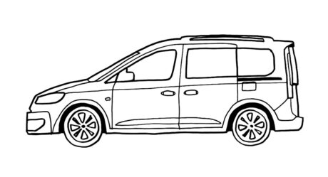 How to draw a car Volkswagen Caddy 2023 – Kolay Volkswagen Caddy Araba Çizimi 2023