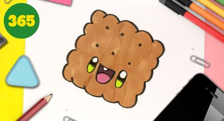 COMMENT DESSINER BISCUIT KAWAII ÉTAPE PAR ÉTAPE – Dessins kawaii facile