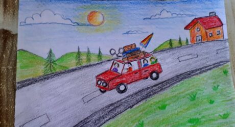 FAMILY GOING ON VACATION DRAWING / FAMILY GOING TO HOLIDAY DRAWING / TATİLE GİDEN AİLE RESMİ