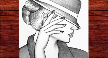 Bir Kadın Çizimi – Adım Adım Çizimler || Şapkalı Bir Kız Nasıl Çizilir || Karakalem Çizimleri