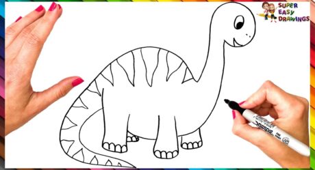 Como Dibujar Un Dinosaurio Paso A Paso Dibujo Dinosaurio Facil