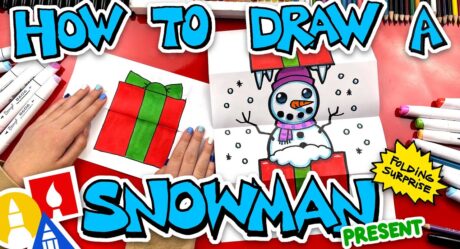 Comment dessiner un bonhomme de neige dans un cadeau – Pliage surprise