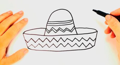 Comment dessiner un chapeau mexicain | Tutoriel de dessin facile du chapeau mexicain