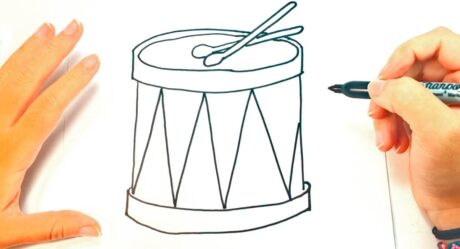Comment dessiner un tambour pour les enfants | Leçon de dessin de tambour étape par étape