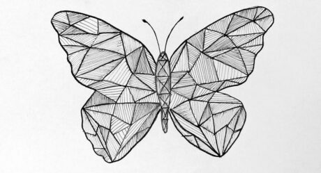 Como dibujar una mariposa facil || Dibujo de arte geométrico de mariposa