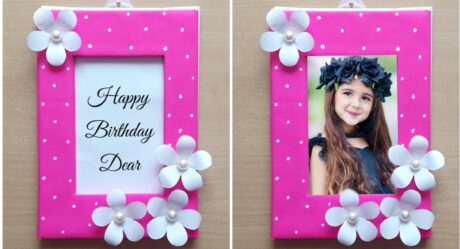 DIY : Beautiful Handmade Birthday Photo Frame Making • How To Make Birthday Gift At Home • bday gift