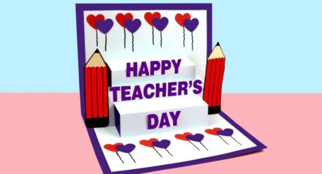 DIY Teacher's Day Pop UP Card / Handmade Teachers Day pop-up card making idea