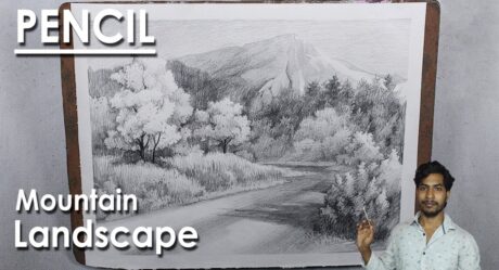 Dessin de paysage de montagne réaliste au crayon | Techniques d’ombrage étape par étape | Supriyo