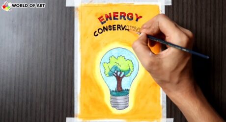 Día de la conservación de la energía | Dibujo de ahorro de energía – póster sobre energía