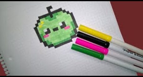 Handmade PIXEL ART Apple step by step