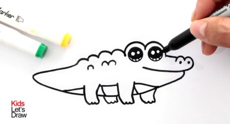 How to draw a kawaii CROCODILE | drawings for children