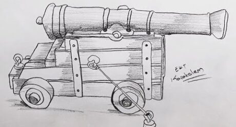 kolay savaş topu çizimi – 18 mart çanakkale ile ilgili resim çizimi #6